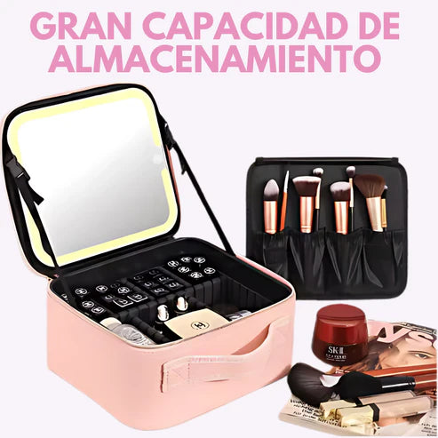 El Organizador de Maquillaje con Espejo LED