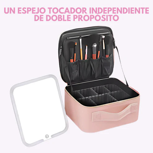 El Organizador de Maquillaje con Espejo LED