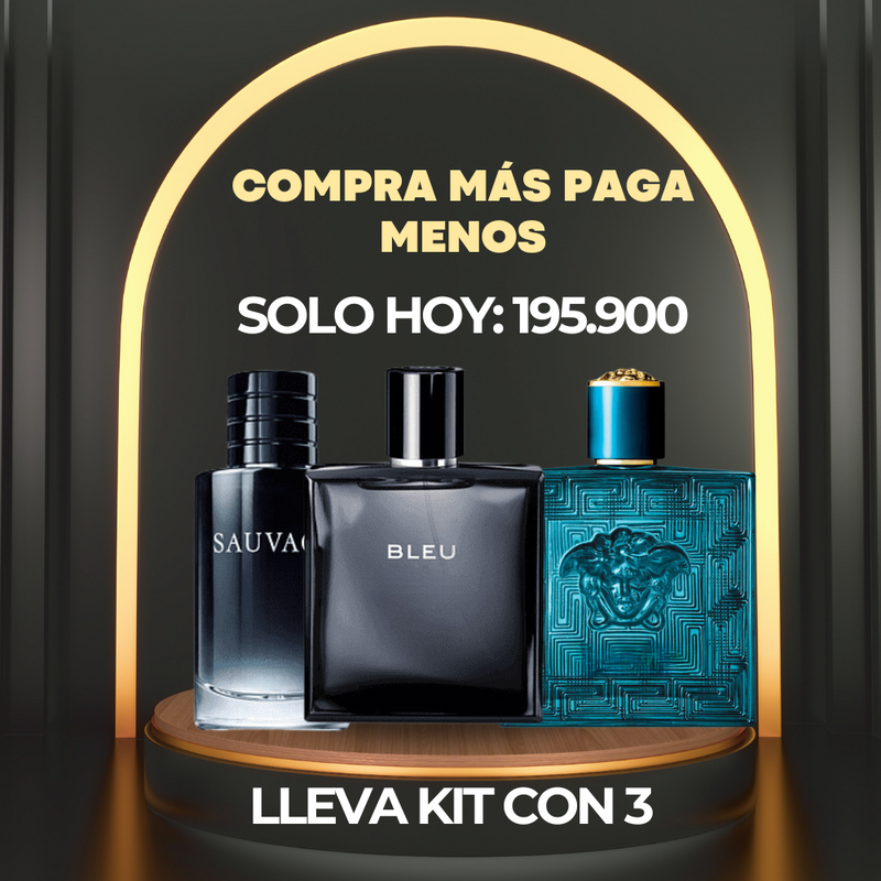 ⭐⭐⭐⭐⭐ Compra 1 y Lleva 3 Perfumes - EROS + SAUVAGE + BLEU 100ML + Envío Gratis ⭐⭐⭐⭐⭐