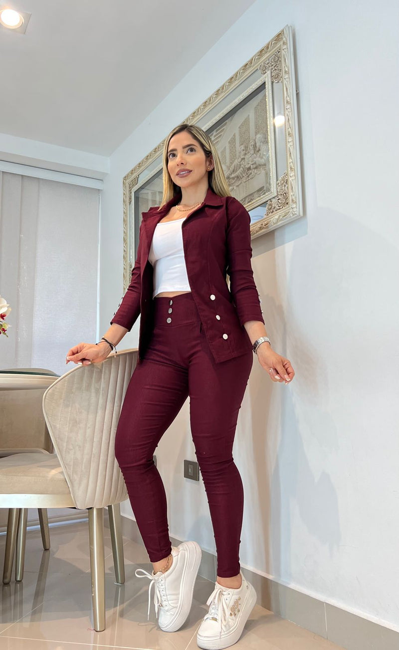 Valentina - Conjunto Elegante Versátil Blazer - Blusa y Pantalón